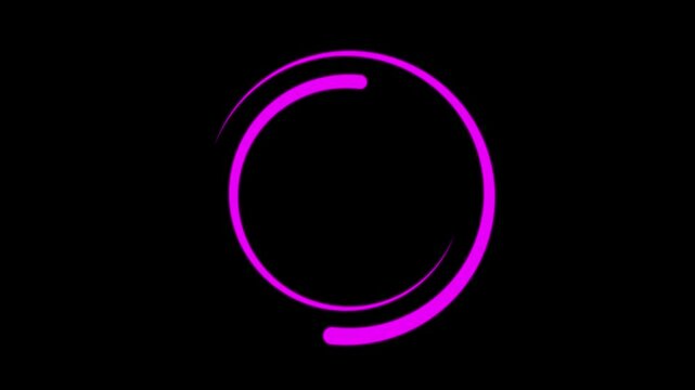 Loading Circle Gradient. A single gradient circle rotating and looping, similar to what a computer or video stream may display when buffering a signal or data.