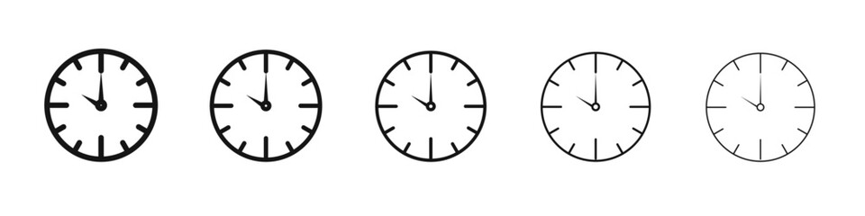 Time icon vector outline set illustration sign