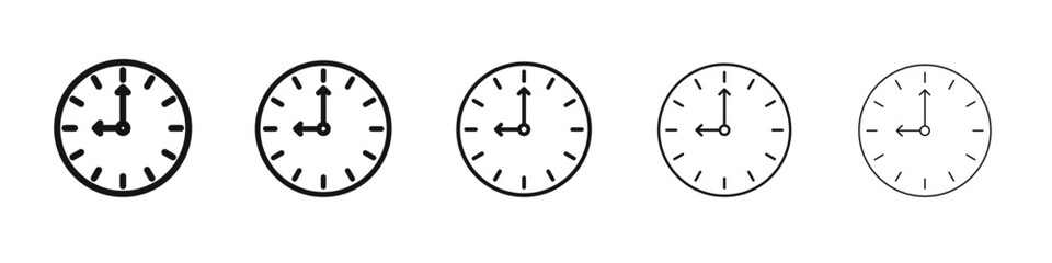 Time icon vector outline set illustration sign