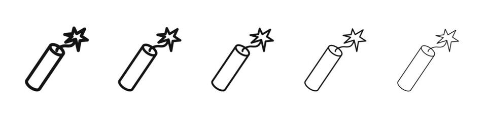 TNT dynamite icon vector outline set illustration sign