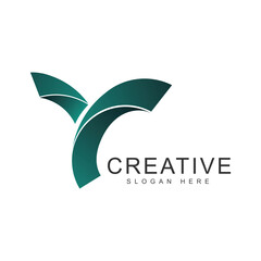 Y letter logo design template, 3d typography premium modern minimalist abstract Y, template design