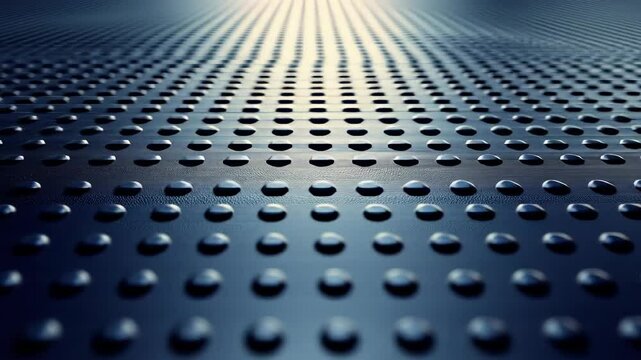Metal sheet with raised studs in repeating pattern