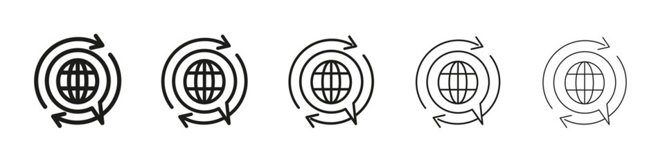 Translation icon vector outline set illustration sign