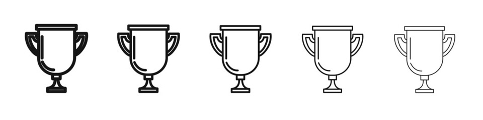 Trophy icon vector outline set illustration sign