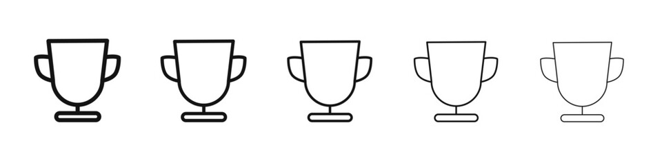 Trophy icon vector outline set illustration sign