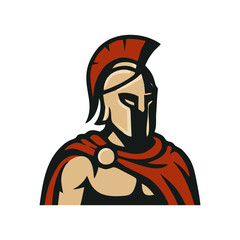 Spartan warrior helmet vector logo for gladiator mascot design ancient roman soldier character illustration battle emblem artwork for esport branding and team identity use