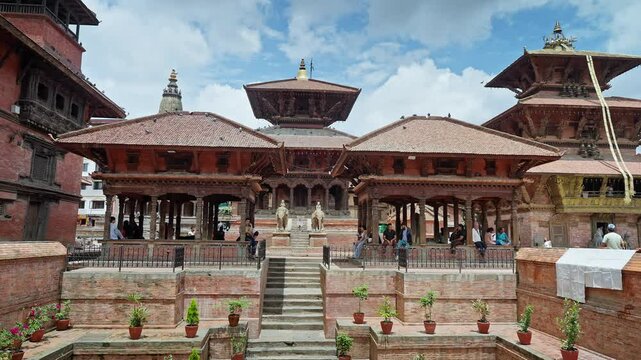 Ancient Pagoda Temples in Patan Durbar Square, Nepal &ndash; Historic Heritage Site