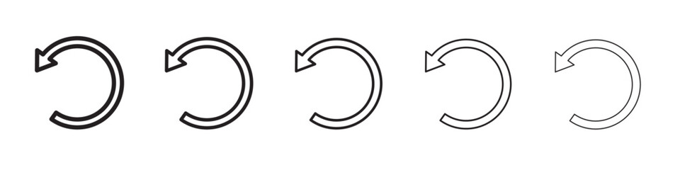 Undo icon vector outline set illustration sign