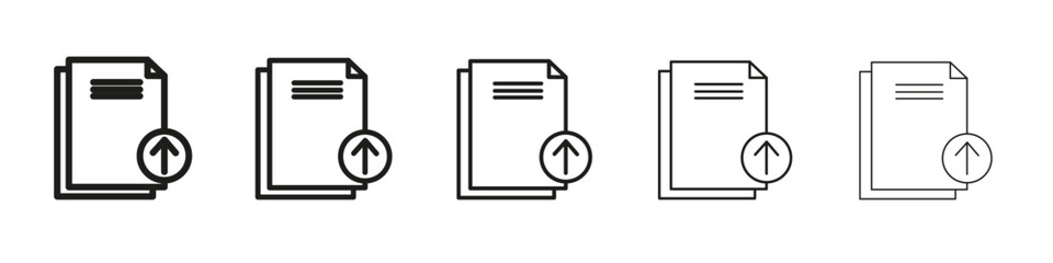 upload file icon vector outline set illustration sign