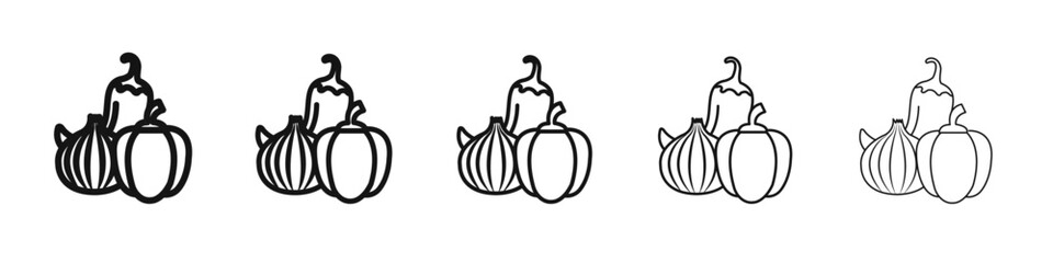 Vegetable icon vector outline set illustration sign