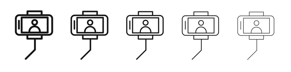 Vlog icon vector outline set illustration sign
