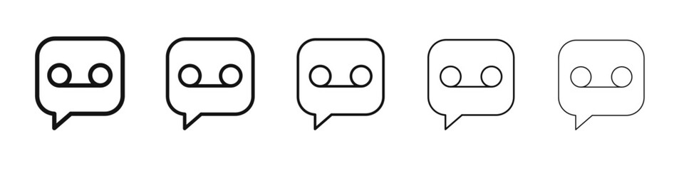 Voicemail icon vector outline set illustration sign