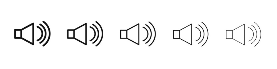 Volume icon vector outline set illustration sign