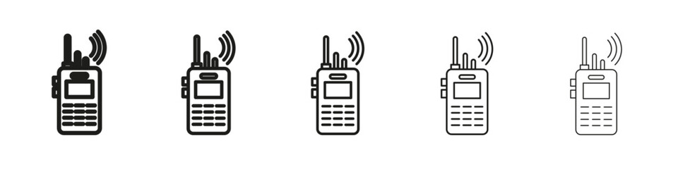 Walkie talkie icon vector outline set illustration sign
