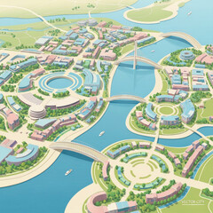 Obraz premium Detailed City Map