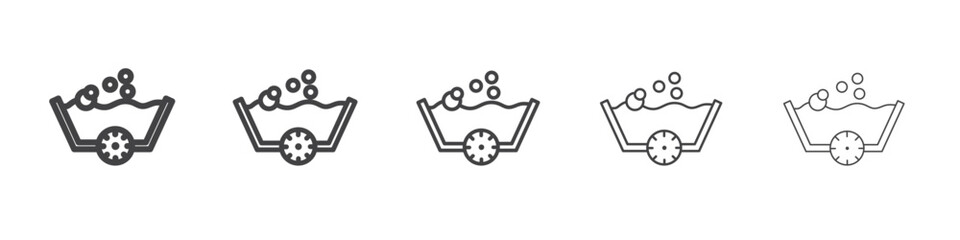 Wash Time icon vector outline set illustration sign