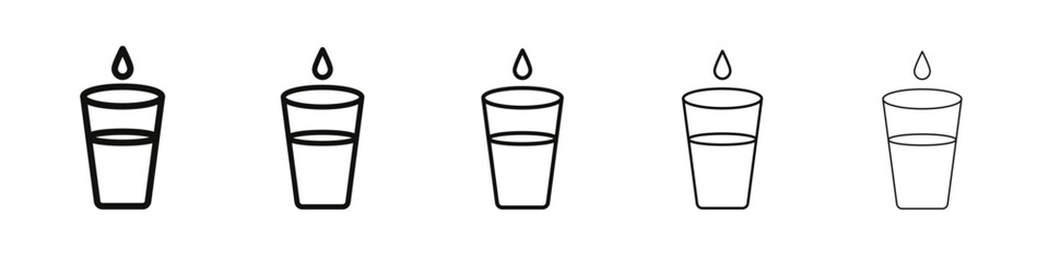 Water glass icon vector outline set illustration sign