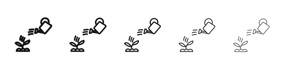 Watering Can icon vector outline set illustration sign