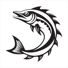 barracuda fish silhouette vector