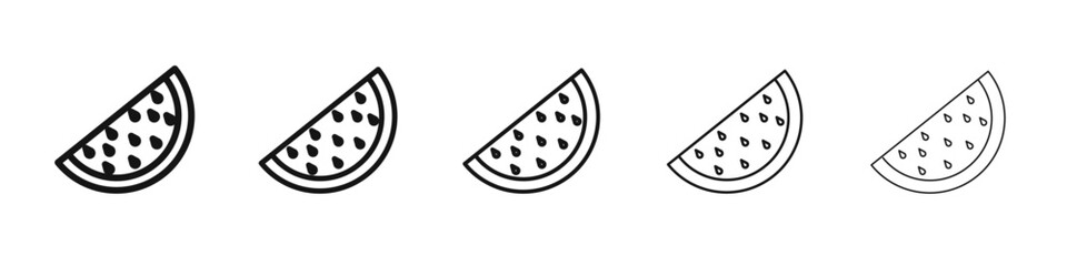 Watermelon icon vector outline set illustration sign