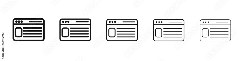 Wall mural web ui interface icon vector outline set illustration sign