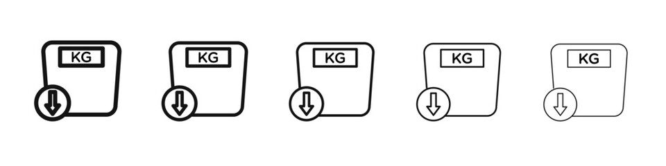 Weight loss icon vector outline set illustration sign