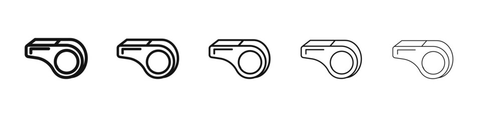 Whistle icon vector outline set illustration sign