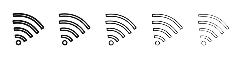 Wifi icon vector outline set illustration sign