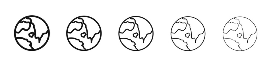 World icon vector outline set illustration sign