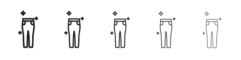 Yoga pants icon vector outline set illustration sign