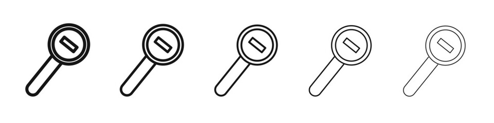 Zoom out icon vector outline set illustration sign