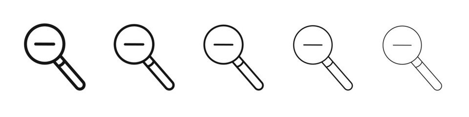 Zoom out icon vector outline set illustration sign