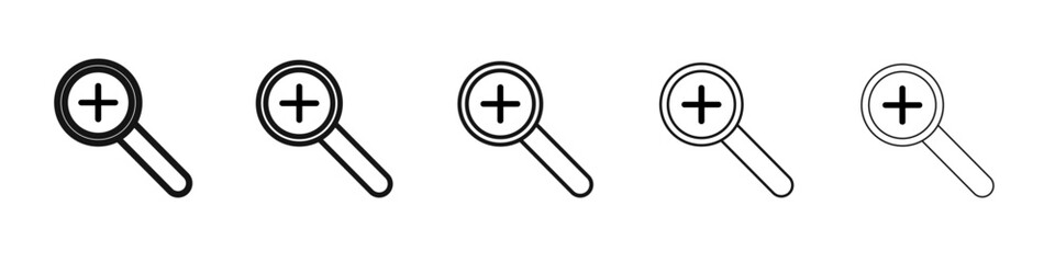 Zoom in icon vector outline set illustration sign