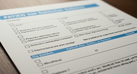 Fototapeta premium Fictional questionnaire with gibberish options