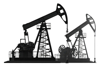 Oil Pumpjacks in Oil Field
