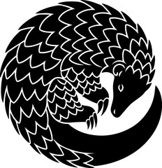 Curled Pangolin Silhouette