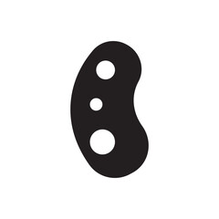 Abstract organic shape icon. Unique black shape with cutouts, ideal for abstract branding or modern UI backgrounds.