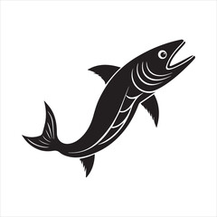 barracuda fish silhouette vector