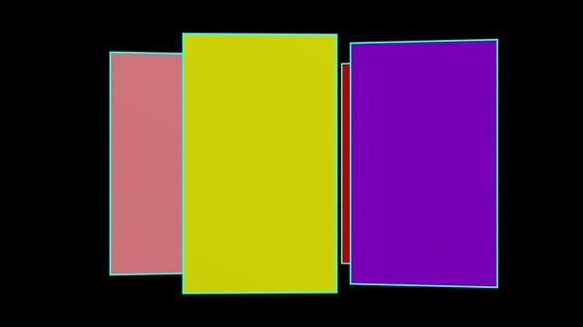 Abstract 3d render  carousel video template animation on black background, 3d carousel rotating colorful display concept.