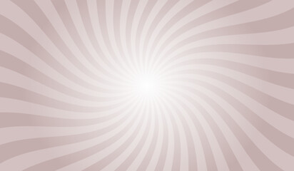 Silver pink gray abstract background with rays retro starburst. Radial spiral stripes backdrop. Glowing comic sunburst texture. Classic sun rays pattern. Spiral and twist radial striped backdrop.