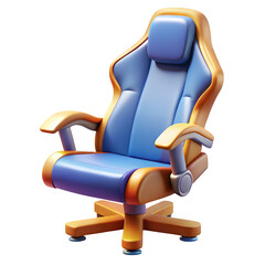 Modern blue and orange ergonomic gaming chair