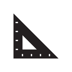 Triangle ruler icon vector. Clean triangle scale, ideal for architecture and math graphics.