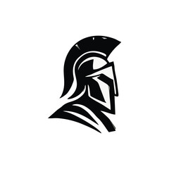 Fototapeta premium Roman gladiator helmet logo vector for spartan warrior character design, ancient battle illustration for branding, esport team and mascot emblem
