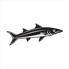 Naklejka premium barracuda fish silhouette vector
