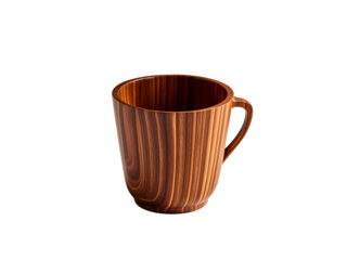 Dark Brown Wooden Cup with Vertical Grain Pattern Isolated on White Background Full H D High Quality Stock Photo Image Picture Download 4k isolated on a transparent background