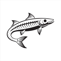Fototapeta premium barracuda fish silhouette vector