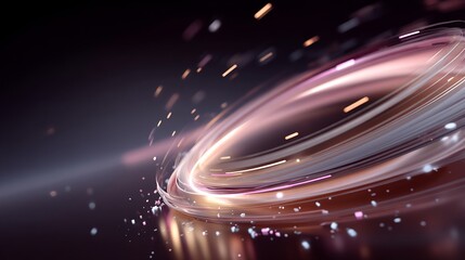 Obraz premium Abstract glowing circle with motion blur effect on a dark backdrop design