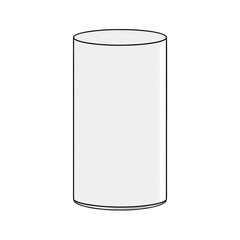 Simple cylinder, white, graphic