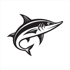 barracuda fish silhouette vector