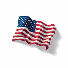 Fototapeta premium Vector illustration of american flag isolated in White Background, american flag vector